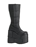 Tall Stacked Black Wedge Platform Boot - MENS 13