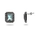 Eve's Addiction Sterling Silver Cable Earrings with Blue Topaz CZ