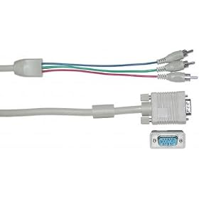 Cable Showcase HDTV Cable, VGA Male to RCA x 3 Male, D Shield, (VGA to Component Video),... by CableWholesale