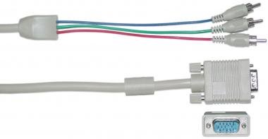 Cable Showcase HDTV Cable - VGA Male to RCA x 3 Male - D Shield - (VGA to Component Video) - 10 ft