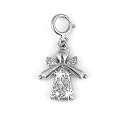 14K White Gold & Diamond Angel Charm
