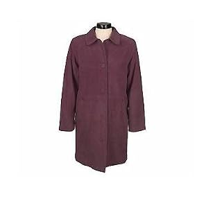 Buy Centigrade Washable Suede Button Front 3 4 Length Coat Wine X-small 4 by Centigrade