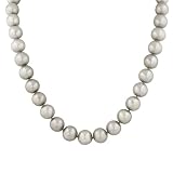 Platinum Freshwater Cultured Pearl Necklace with Sterling Silver Clasp (11-11.5mm), 18