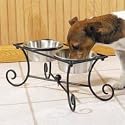 1 Pint - 2 Bowl Wrought Iron Raised Diner