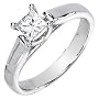 Gorgeous! Women's Princess-cut 14k White-gold 04.50MM (1/2 CT) Moissanite Solitaire Engagement Ring