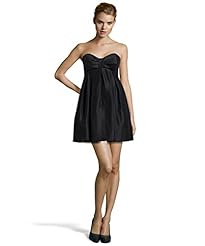 Taffeta Sweetheart Empire Natural   Waistline Flared-Skirt  Pleated Banding Spaghetti Strap  Dress With a Bow(s)