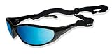 Wiley X Sunglasses P-23 Gloss Black Frame with Polarized Blue Lunar Mirror Lenses by Wiley X