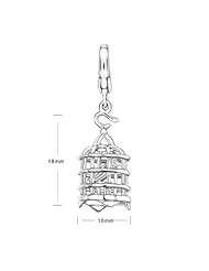 Birds Nest - Platinum Plated Silver Charm