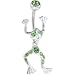 Imperial Green LEAPING FROG Dangle Belly Ring