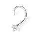 AtoZ Piercing Claw Set Round CZ Crystal Stone 22G (0.6MM) 925 Sterling Silver Nose Screw