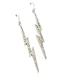 Rockabilly Lighting Bolt Punk Rock Earrings - silver tone