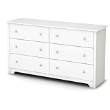 South Shore Vito Collection 6-Drawer Double Dresser, Pure White