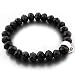 Armband f�r Charms aus schwarzen Glassteinen
