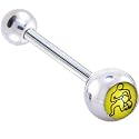 Zodiac Sign AQUARIUS SIGN Logo Barbell Tongue Ring
