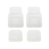 A Set of 4 Medium-Light Duty Transparent Vinyl Floor Mats - Clear 