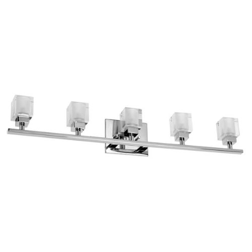 Dainolite 83895W-PC 5 Lite Polished Chrome Vanity Frosted Cube Glass On Sale