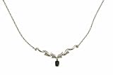 Image of 9ct White Gold Diamond and Sapphire Ladies Necklace