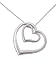 Sterling Silver Heart Inside Heart Necklace with Link Chain