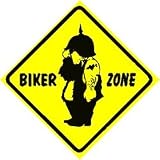 BIKER ZONE sign * street motorcycle gang