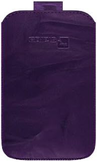 Gripis 2108055316 Handmade Leather Pouch with Pull Tab for Sony Xperia Ray - Non-Retail Packaging - Purple