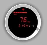 Cyberdyne C270E051N Red Digital Speedometer / Tachometer Combo - Silver Bezel