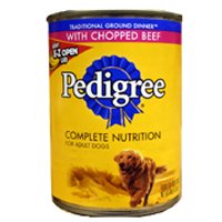 Pedigree Can Dog Food Chopped Beef 13.2oz Case (24)