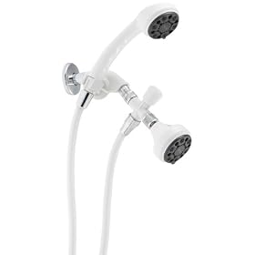 Delta Faucet 75410WH Four-Spray Hand Shower and Shower Head Combo, White