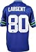 Steve Largent Autographed Seattle Seahawks Blue Jersey with HOF Inscription Mounted Memories