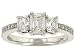 3 Cushion Cut & Pave Diamond Engagement Ring 1.17cttw
