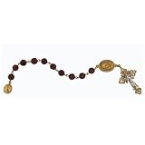 Gold Tone with Siam Crystals Single Decade Rosary