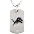 Stainless Steel Detroit Lions Logo Dog Tag Necklace