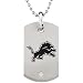 Stainless Steel Detroit Lions Logo Dog Tag Necklace