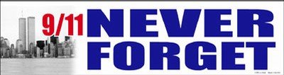 9-11 Never Forget Bumper Strip Magnet