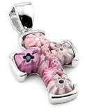 Pink Millefiori Murano Glass Cross Pendant