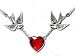 Tattoo-Style "Swallow Heart" Necklace