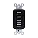 Legrand - Pass & Seymour radiant TM8USB4BKCC6 Quad USB Charging Outlet, 4.2 Amp Total Charging Power, Black
