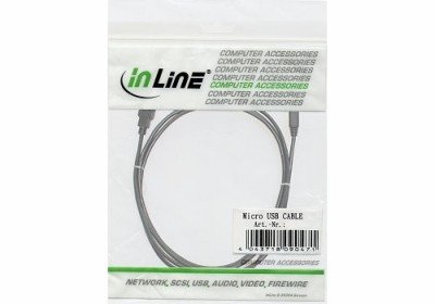InLine Micro-USB 2.0 Kabel USB-A an Micro-B - black, 1m