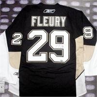 Marc Andre Fluery autographed hockey jersey (Pittsburgh Penguins 2009 Stanley Cup Champion)