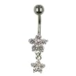 14G 7/16" Sm. Bangle Gem Flower Surgical Belly Barbell