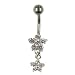 14 Gauge 7/16" Sm. Bangle Gem Flower Surgical Steel Belly Navel Area Barbell