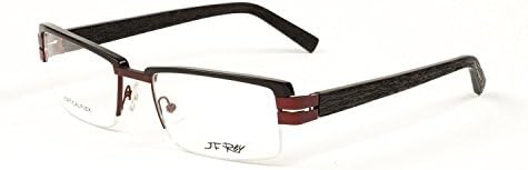 J.F. Rey Semi-Rim Vertical Flex Eyeglass Frames 54mm Black/Maroon