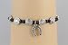 Horseshoe charm bracelet stretch Black Silver stretchy beaded bracelet