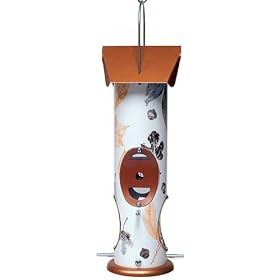 Varicraft AL2T Copper Decorative Copper Autumn Leaf Design Bird Feeder for Thistle Seed
