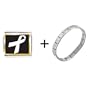 White Ribbon Awareness Italian Charm