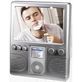 MP3 Shower Radio with Fog Free Mirror (Silver) (7.8