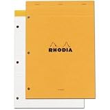 Rhodia Classic Staple Bound Lined Paper Pad With Margin & 3 Punched Holes 8.25 X 11.75