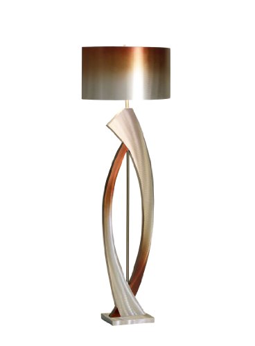 Nova Lighting JFL4810 Swerve Floor Lamp, Rust, Bronze, & Brushed Aluminum with Rust & Bronze Aluminum Shade