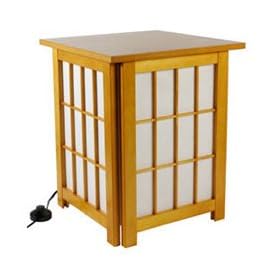 Unique Inexpensive Floor Lamp - 9 Hokkaido Japanese End Table Nightstand Lantern - HONEY by Oriental Furniture