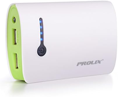 Prolix 7800mAh Portable High Capacity Dual-Port External Battery Pack Power Bank Back up Charger (Lime/White)