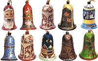 Christmas Decor Paper Mache Ornaments Hanging Bells Size: 2 inches x 3.4 inches